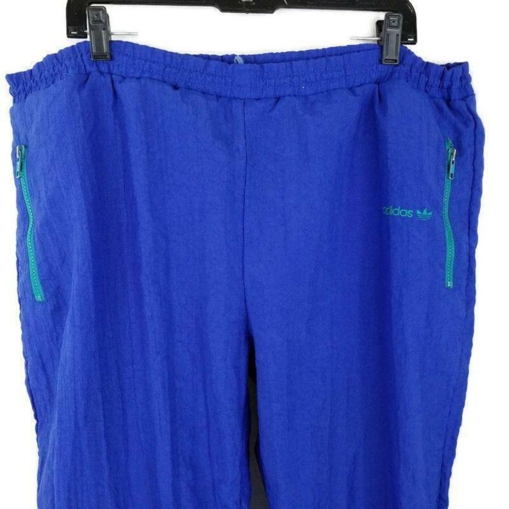 Adidas Nylon Track Pant XL Parachute Crinkle Streetwear Slouch Leg Vintage 90s - Picture 2 of 12